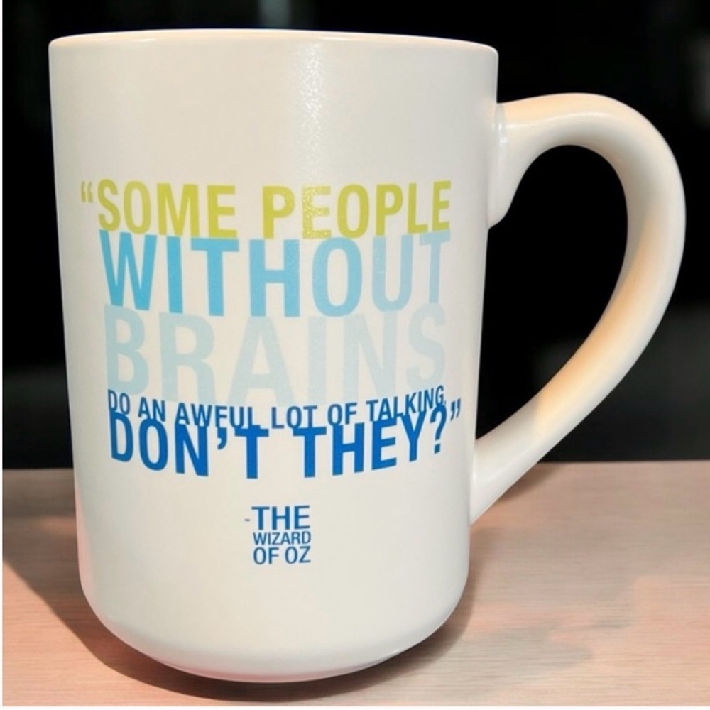 “Wizard of Oz" Hallmark coffee mug featuring a quote about Brains